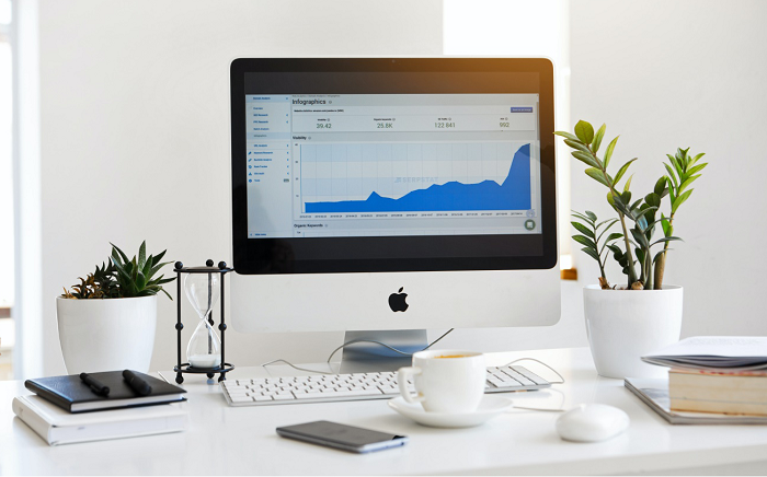 Desktop displaying a graph that shows rebranding success rates