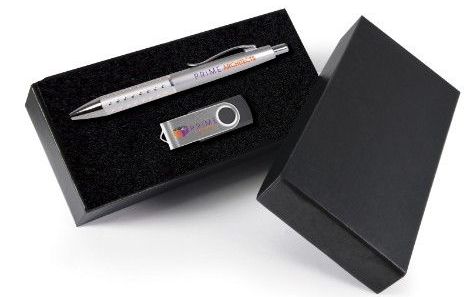 Promotional pen and USB in a black box 